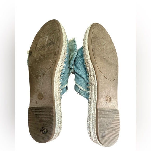 Dolce Vita DV Blue Denim Knotted Bow Espadrille Slide Slip On Women's Size 7.5​​ - Picture 5 of 10